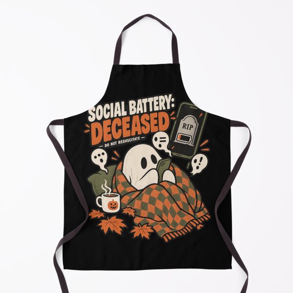 Item preview, Social Battery Deceased Funny Introvert Ghost designed and sold by ZetaDream.