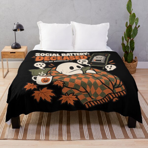 Item preview, Social Battery Deceased Funny Introvert Ghost designed and sold by ZetaDream.