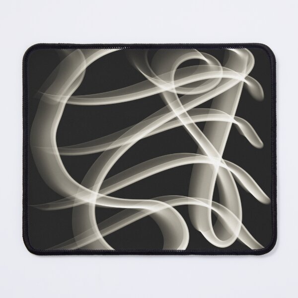 Item preview, Abstract Line Art Swirl - Glowing White Lines Dark Black designed and sold by CaramelCo.