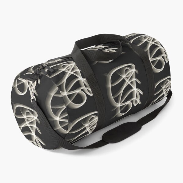 Item preview, Abstract Line Art Swirl - Glowing White Lines Dark Black designed and sold by CaramelCo.