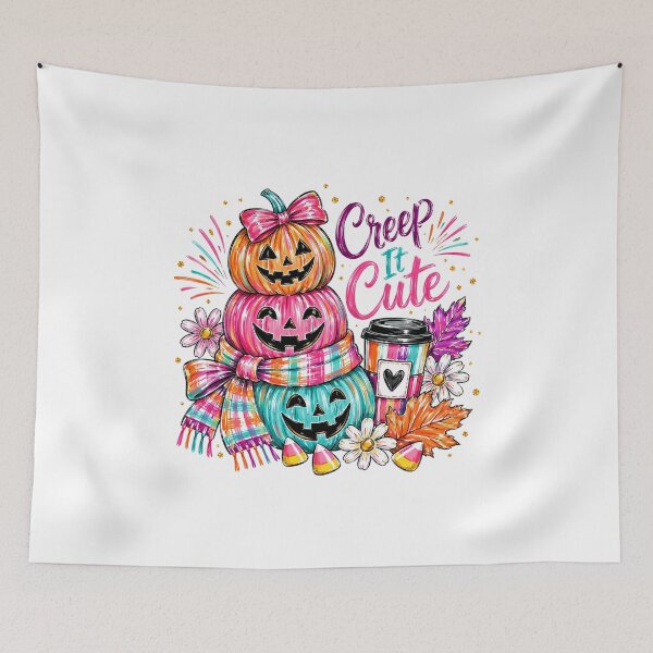 Item preview, Creep It Cute Colorful Pumpkin Halloween designed and sold by CleanDecor.