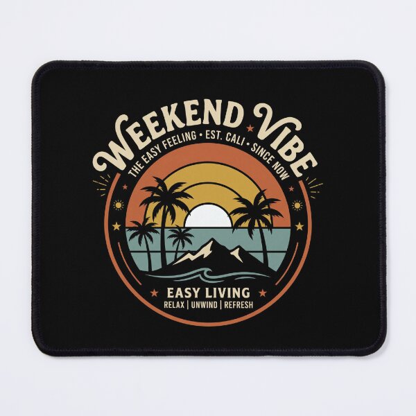 Item preview, Weekend Vibe Retro Sunset Emblem with Palm Trees designed and sold by Osmose-Studio.