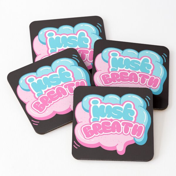 Item preview, Just Breathe Pink & Blue Cloud Typography designed and sold by Rynasvz.