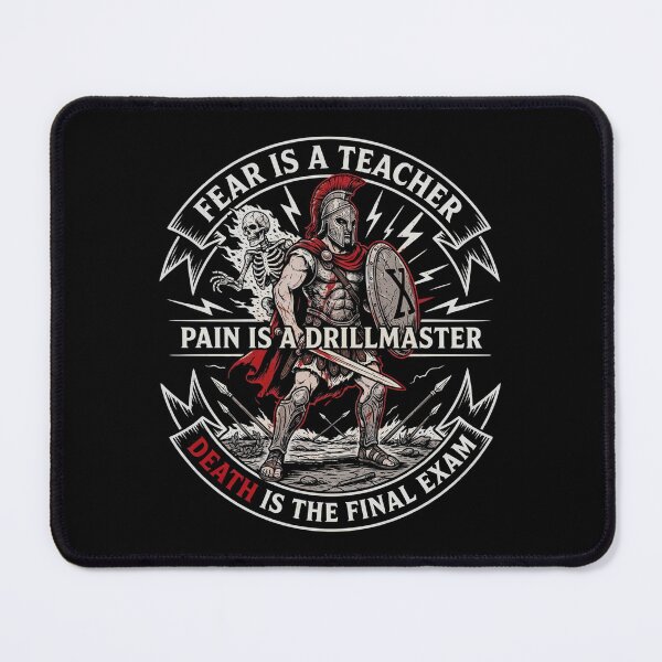 Item preview, Pain Is A Drillmaster Spartan Warrior Ancient Greece designed and sold by Enea Kelo.