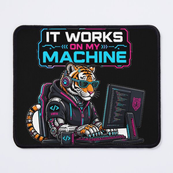Item preview, Funny Cyberpunk Tiger Developer - It Works On My Machine designed and sold by MargaretPolanco.