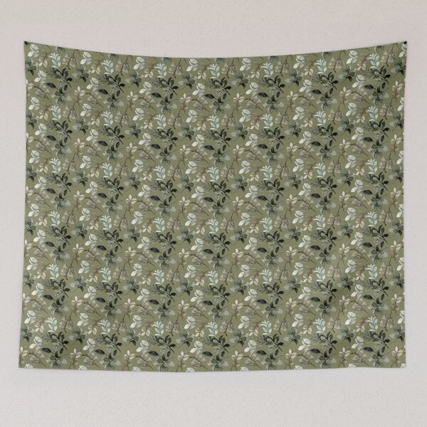 Item preview, Sage Green Floral Leaf Pattern | Motivational Quote "Peace" designed and sold by ​Jyoti Digital Artist.