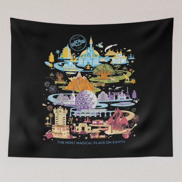 Item preview, World Collage Iconic Magic Kingdom designed and sold by ruokabbyart.