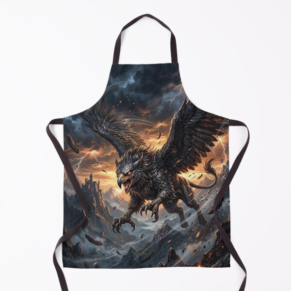 Item preview, Fierce Gryphon Soaring Over Dark Mountains designed and sold by Lucid Dream Pixel.