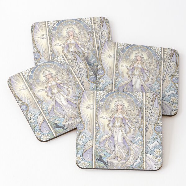 Item preview, Lunafreya in the style of Alphonse Mucha designed and sold by Solace Sparkles.