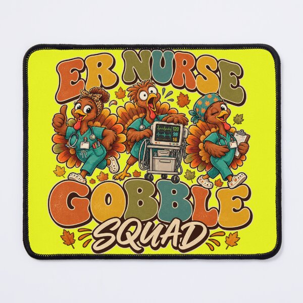 Item preview, ER Nurse Gobble Squad Funny Thanksgiving Nurse Turkey designed and sold by OUICHA.