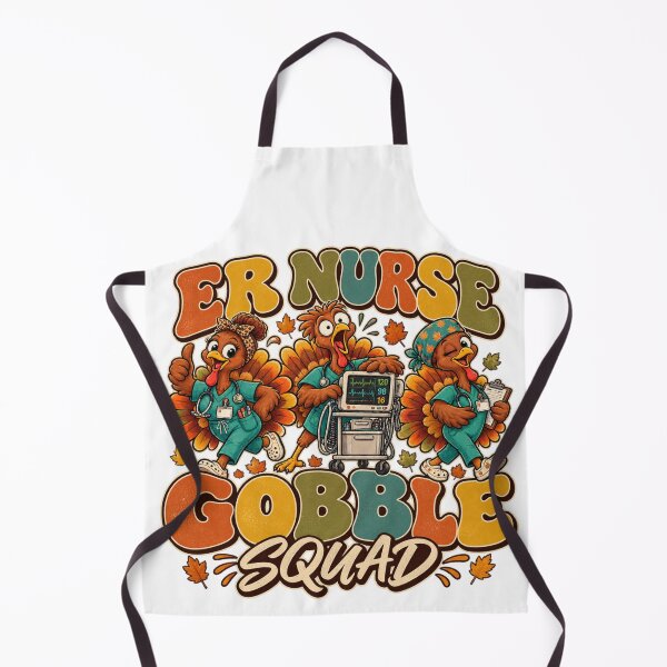 Item preview, ER Nurse Gobble Squad Funny Thanksgiving Nurse Turkey designed and sold by OUICHA.