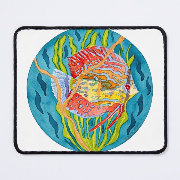 Item preview, Discus Fish - Beneath the Quiet Current – Kintsugi Fish Watercolour designed and sold by newsuept25.art.