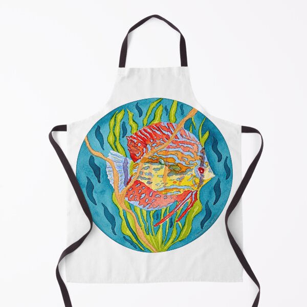 Item preview, Discus Fish - Beneath the Quiet Current – Kintsugi Fish Watercolour designed and sold by newsuept25.art.