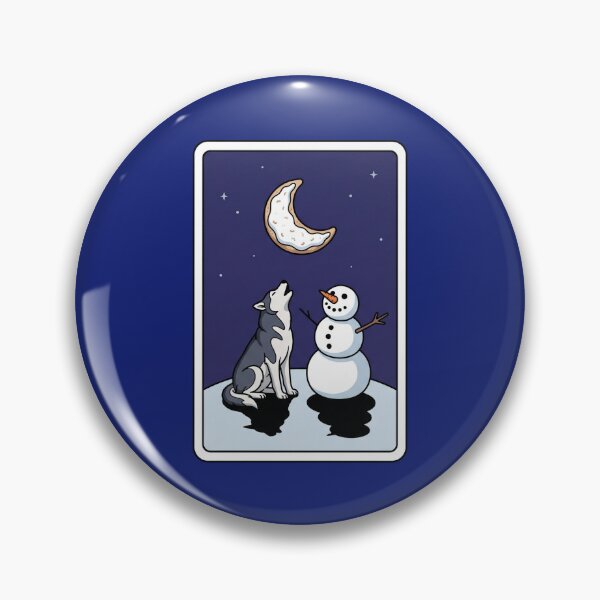 Item preview, The Moon Tarot Christmas Wolf Snowman Pop Art designed and sold by Rare By Hero.