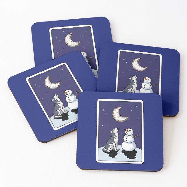 Item preview, The Moon Tarot Christmas Wolf Snowman Pop Art designed and sold by Rare By Hero.