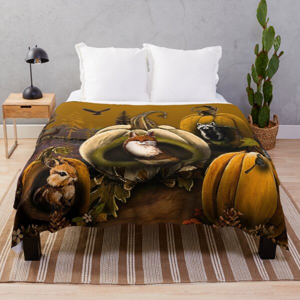 Item preview, Autumn Woodland Story – Whimsical Pumpkin Forest Art designed and sold by ArtistsAtticWI.