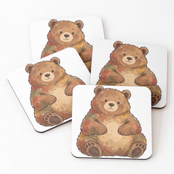 Item preview, Cute Chubby Bear Sitting Watercolor Illustration designed and sold by Jessie's Palette.