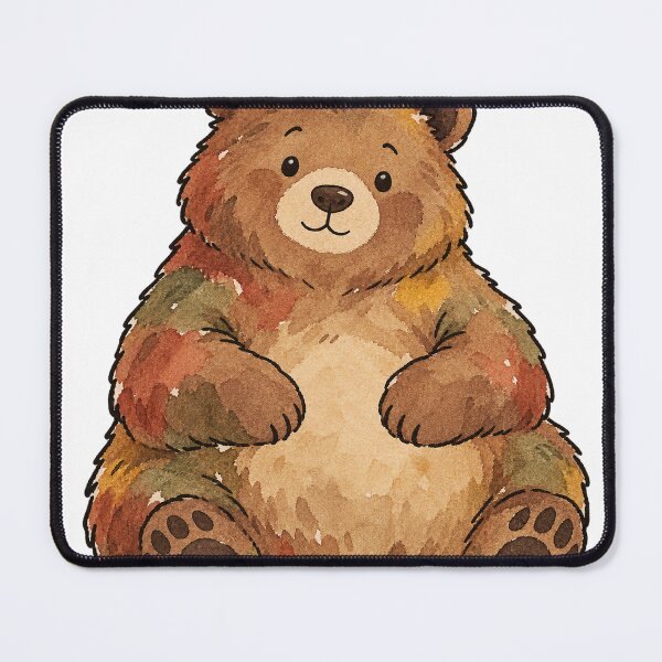Item preview, Cute Chubby Bear Sitting Watercolor Illustration designed and sold by Jessie's Palette.