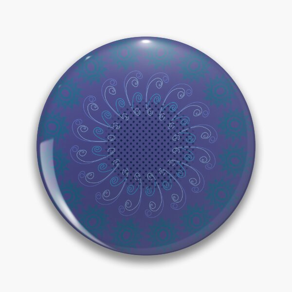 Item preview, Deep blue swirl radial mandala pattern designed and sold by Bywithrose instant studio.