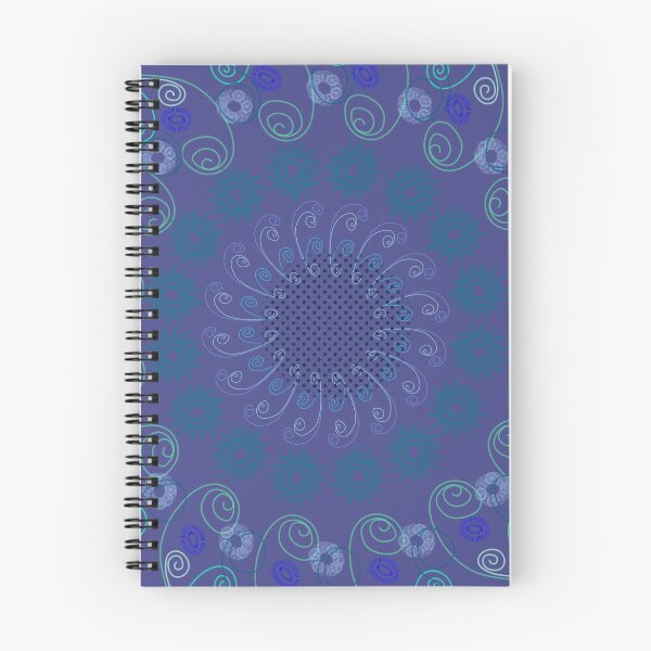 Item preview, Deep blue swirl radial mandala pattern designed and sold by Bywithrose instant studio.