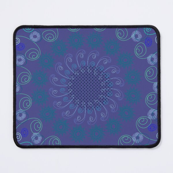 Item preview, Deep blue swirl radial mandala pattern designed and sold by Bywithrose instant studio.