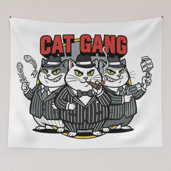 Item preview, Cat Gang Funny Mafia Gangster Cats Cartoon Design designed and sold by cannsuh.