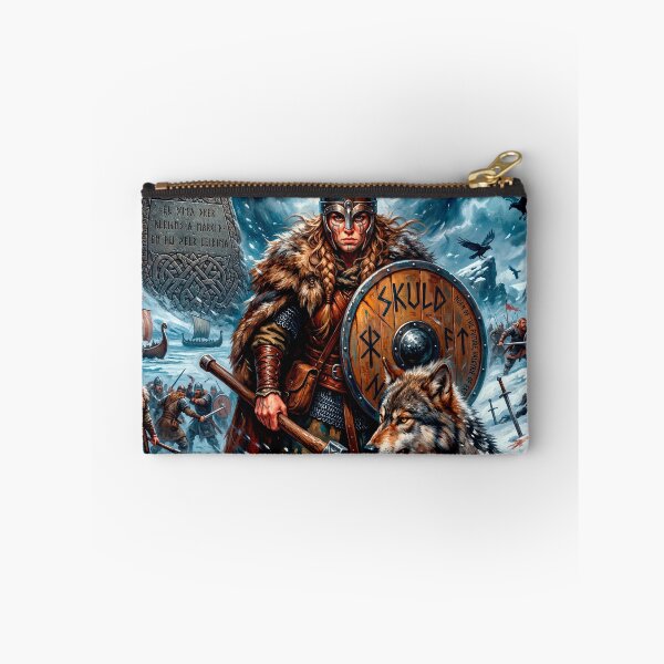 Item preview, Epic Skuld Valkyrie of Destiny with Wolf – Norse Warrior Art designed and sold by VALKYRAART53.