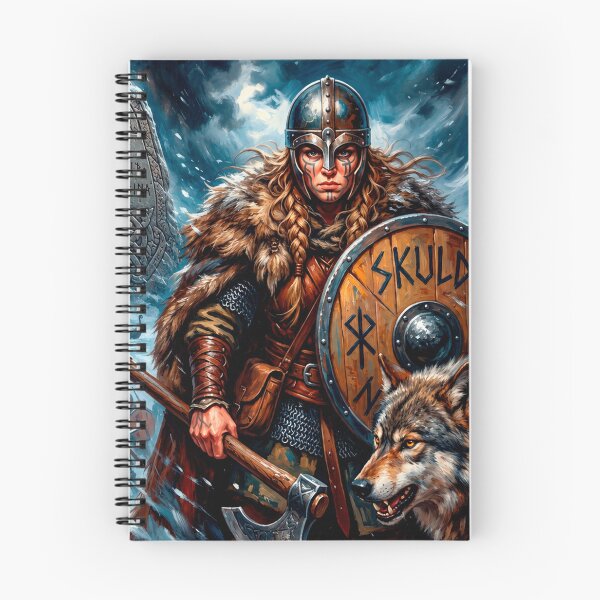 Item preview, Epic Skuld Valkyrie of Destiny with Wolf – Norse Warrior Art designed and sold by VALKYRAART53.