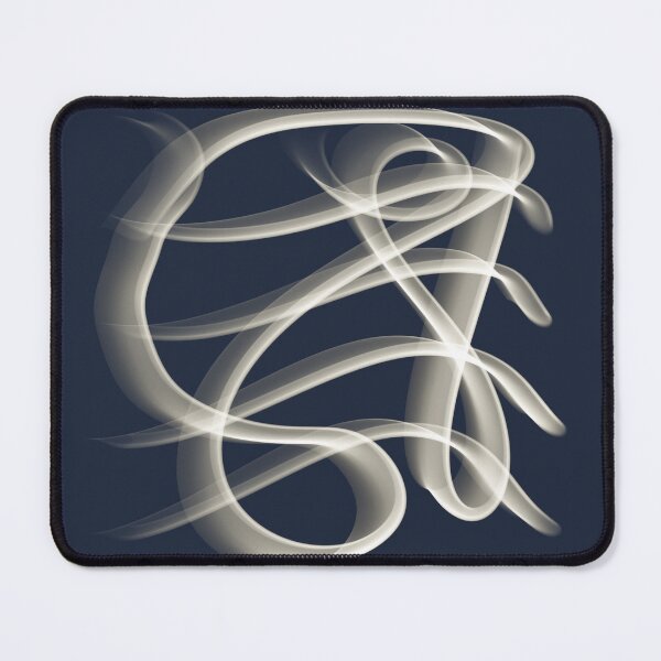 Item preview, Abstract Line Art Swirl - Glowing Cream Lines Deep Navy Blue designed and sold by CaramelCo.