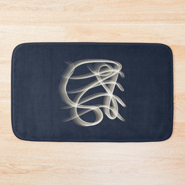 Item preview, Abstract Line Art Swirl - Glowing Cream Lines Deep Navy Blue designed and sold by CaramelCo.