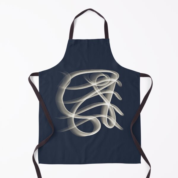 Aperçu de l'œuvre Abstract Line Art Swirl - Glowing Cream Lines Deep Navy Blue créée et vendue par CaramelCo.