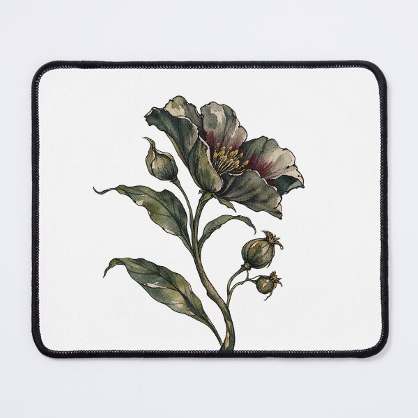 Item preview, Dark Moody Botanical Flower Stem Watercolor Art designed and sold by Jessie's Palette.