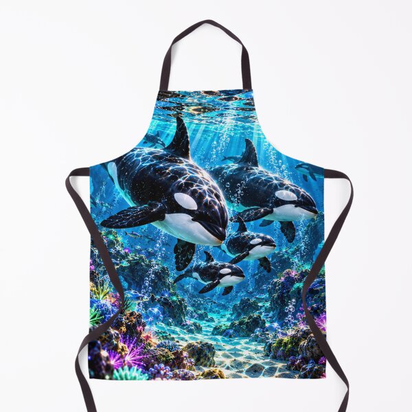 Item preview, Orca family in a luminous underwater paradise designed and sold by AnjaSarahArt.