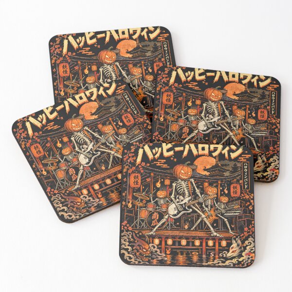 Item preview, Halloween Yokai Skeleton Band – Japanese Haunted Rock Concert designed and sold by zumerdiego.