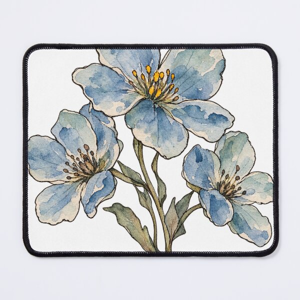 Item preview, Blue Wildflower Cluster Hand Drawn Watercolor Art designed and sold by Jessie's Palette.