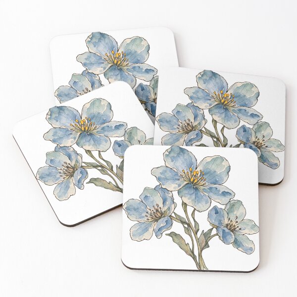 Item preview, Blue Wildflower Cluster Hand Drawn Watercolor Art designed and sold by Jessie's Palette.