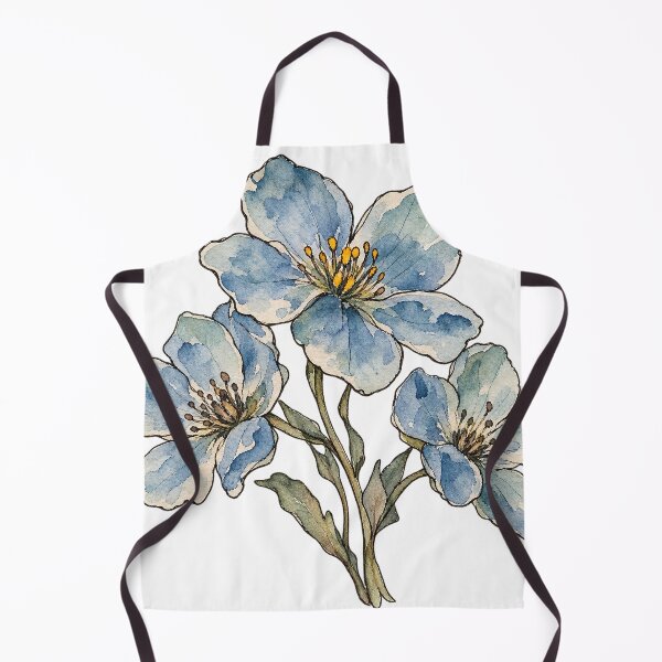 Item preview, Blue Wildflower Cluster Hand Drawn Watercolor Art designed and sold by Jessie's Palette.