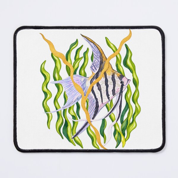 Item preview, Between the Reeds – Kintsugi Angelfish Watercolour designed and sold by newsuept25.art.