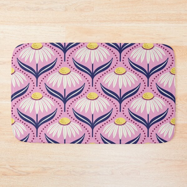 Item preview, Geometric wildflower daisies on pink designed and sold by Jennifer Ladd.