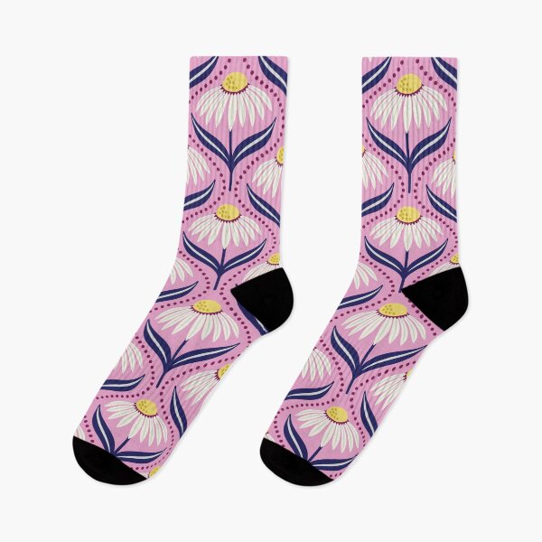 Item preview, Geometric wildflower daisies on pink designed and sold by Jennifer Ladd.