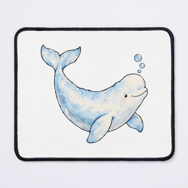 Item preview, Cute Beluga Whale Blowing Bubbles Watercolor designed and sold by Jessie's Palette.