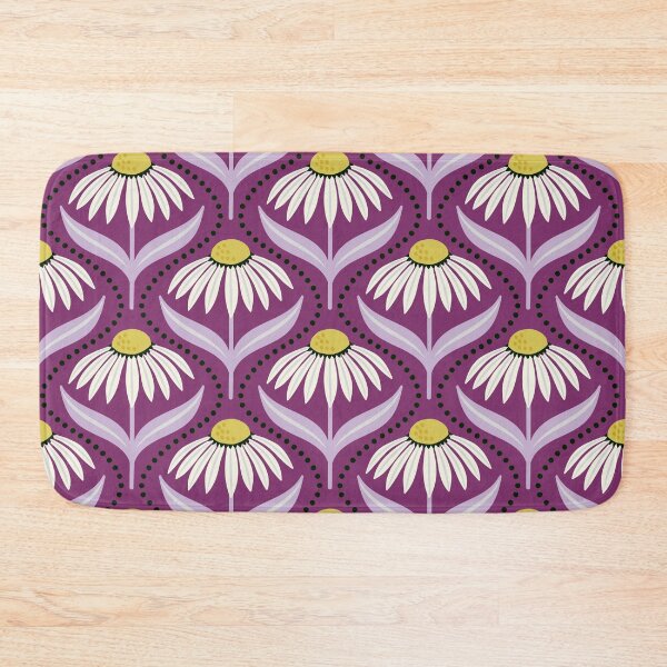 Item preview, Geometric wildflower daisies on purple  designed and sold by Jennifer Ladd.