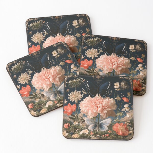 Item preview, Midnight Butterfly Garden | Romantic Botanical Collage designed and sold by Neural Artifex.