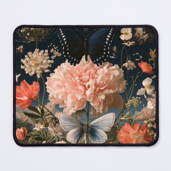 Item preview, Midnight Butterfly Garden | Romantic Botanical Collage designed and sold by Neural Artifex.