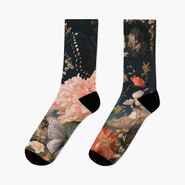 Item preview, Midnight Butterfly Garden | Romantic Botanical Collage designed and sold by Neural Artifex.