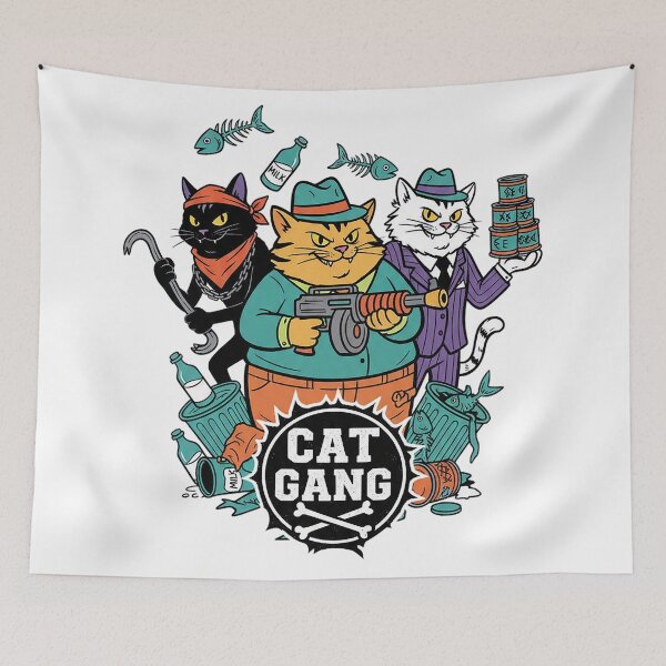 Item preview, Cat Gang Street Thug Alley Cats Colorful Cartoon Design designed and sold by cannsuh.