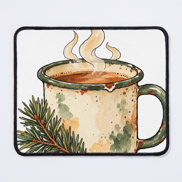 Item preview, Vintage Enamel Camping Mug with Pine Sprig designed and sold by Jessie's Palette.