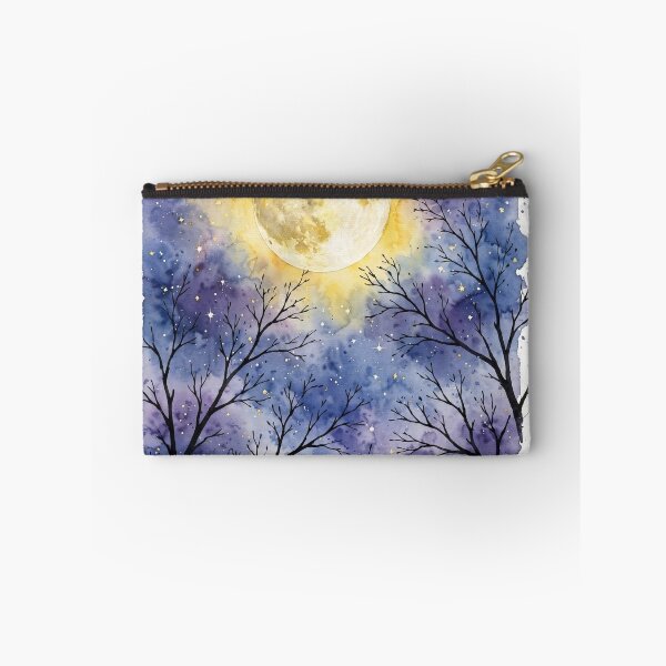 Item preview, Full Moon Over Bare Trees Watercolor Night designed and sold by K3v1nDesing.