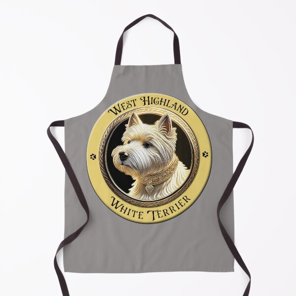 Item preview, Quintessential Westie Face in a golden frame designed and sold by WestieMDR.