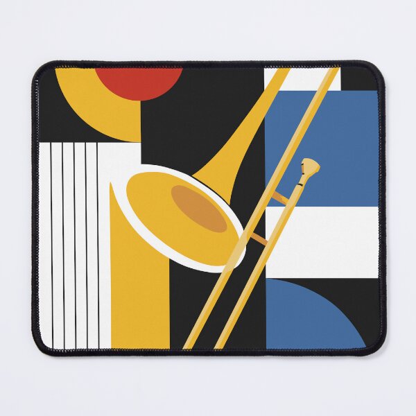 Item preview, Bauhaus Trombone Art, Mid-Century Modern Music Decor designed and sold by Studio pod Burom.